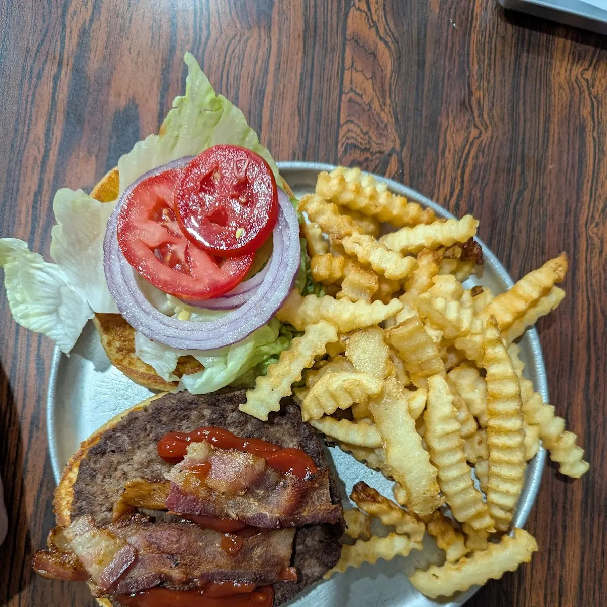 Bacon Burger and Fries