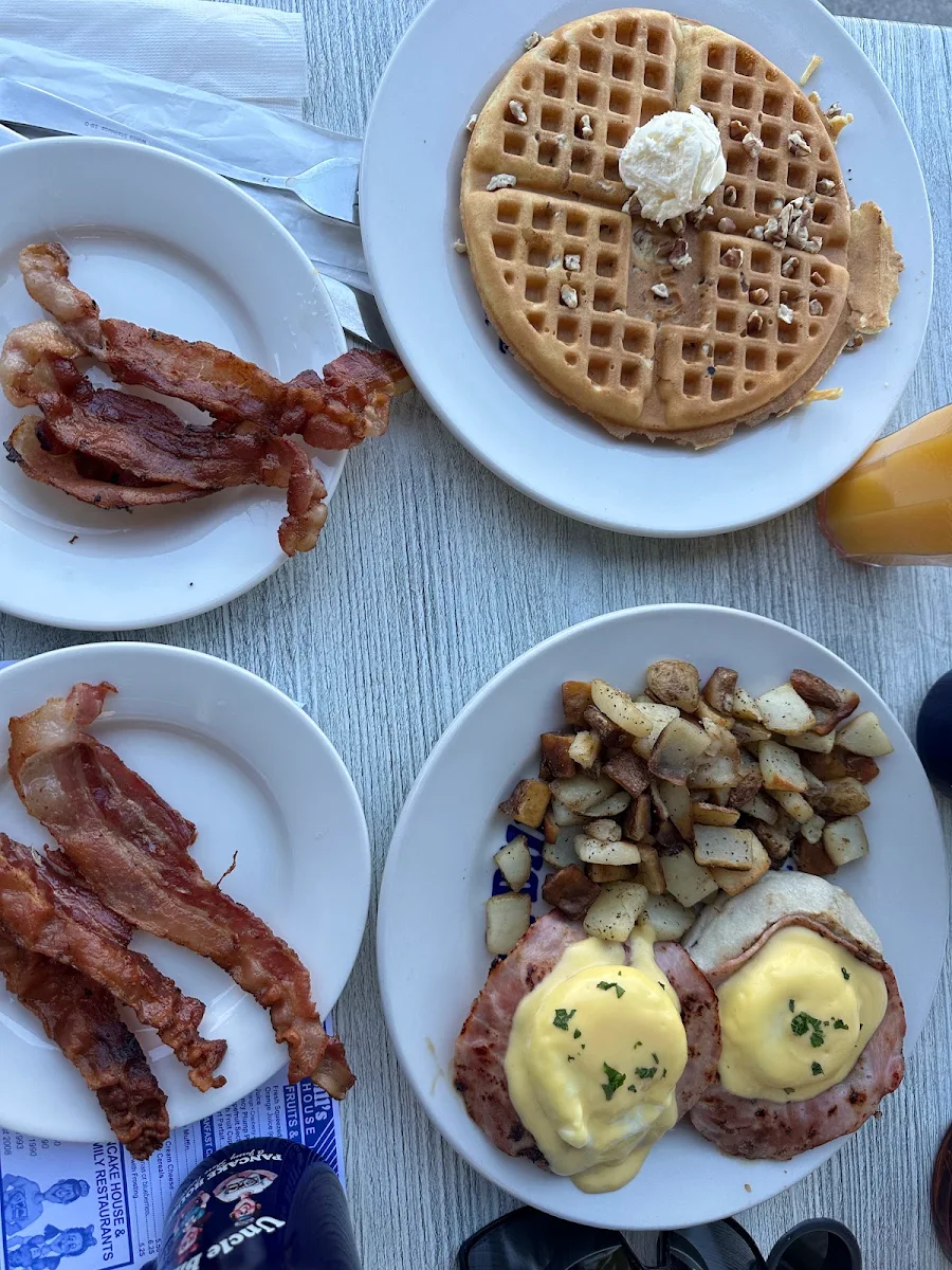 Chopped Ham Scrambled Eggs & Pancakes