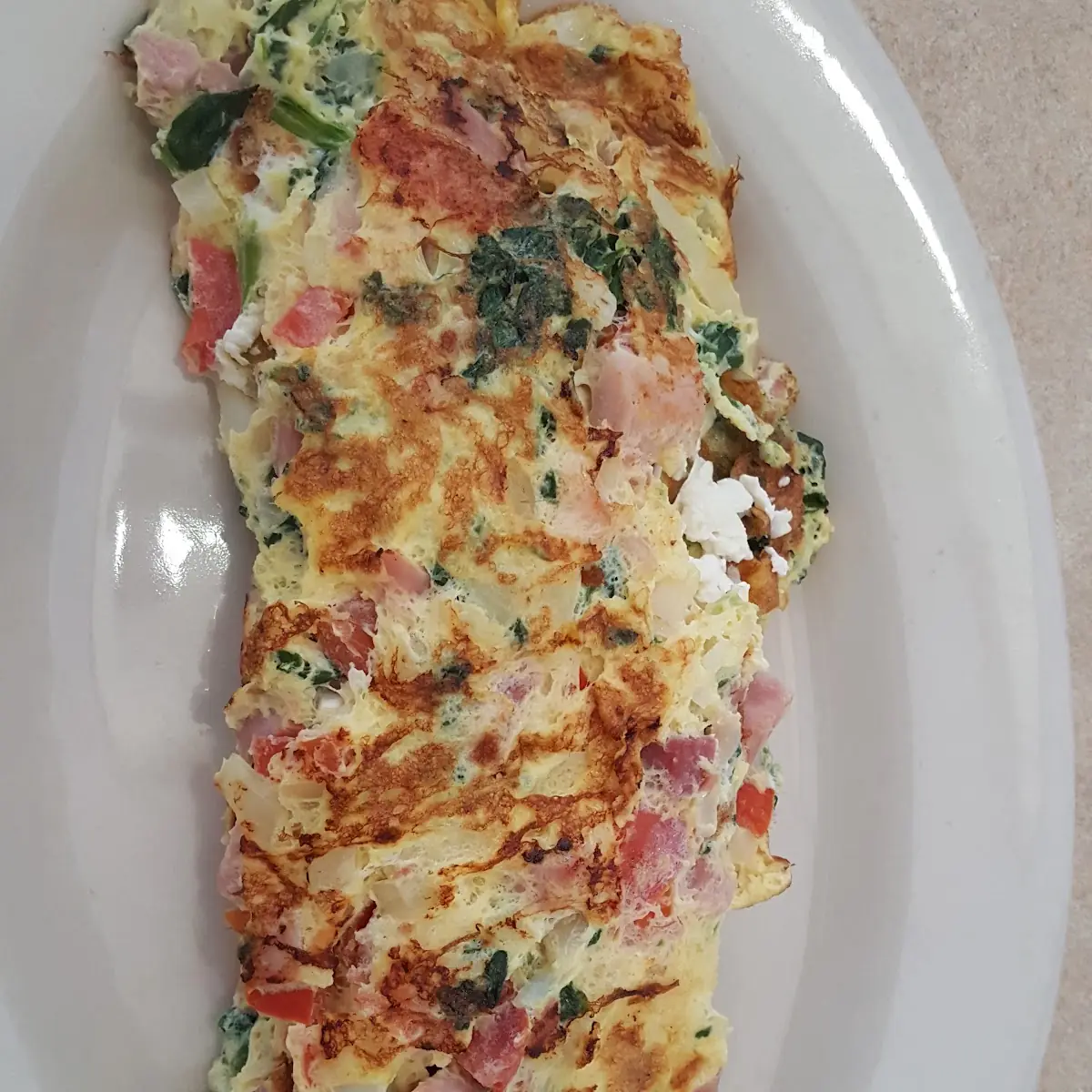 Breakfast Ham Cheese Spinach N Onion