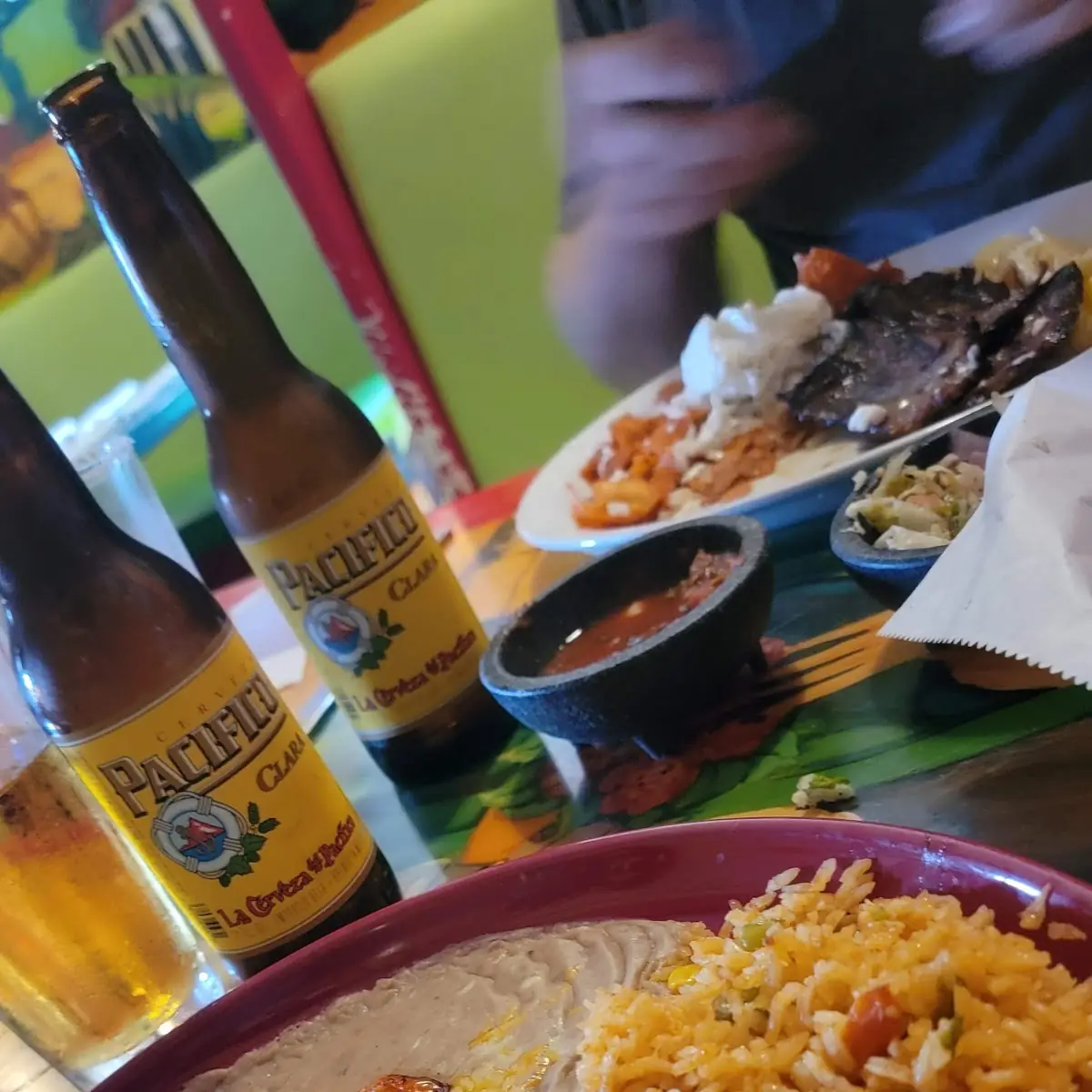 Beef Enchilada Crispy Chili Relleno and Tamale Rice and Beans