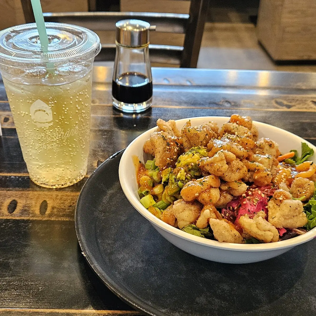 Fried Garlic Sesame Chicken with Assorted Toppings
