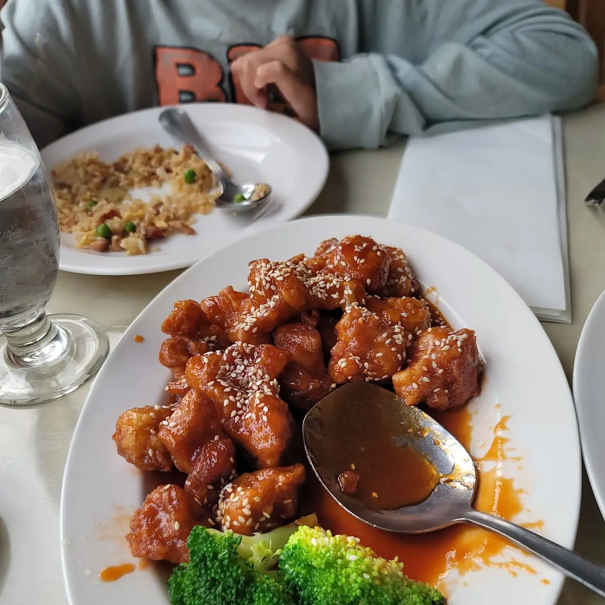 Sesame Chicken with Broccoli and Rice