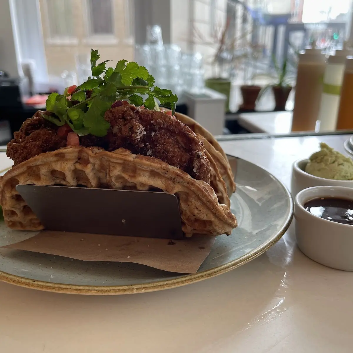 Fried Chicken & Waffle Tacos
