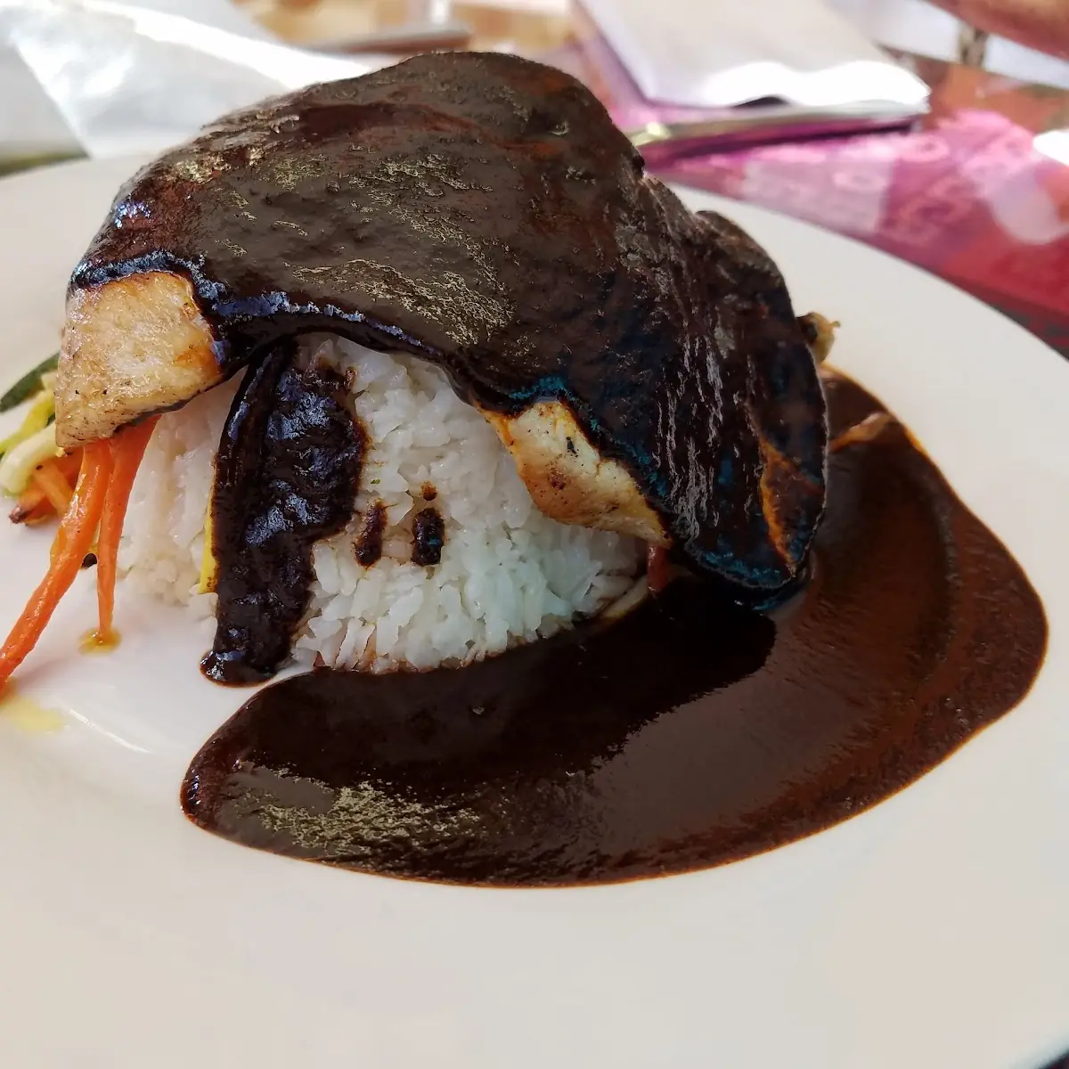 Pollo Asado En Mole Poblano