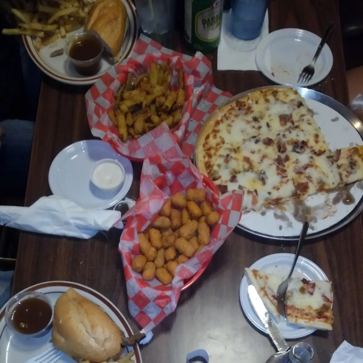 Pizza and Steak Sandwich