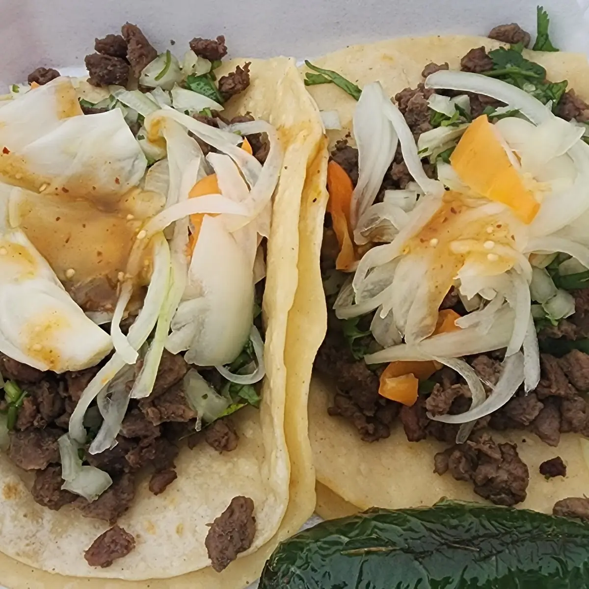 Three Street Tacos with Rice and Beans