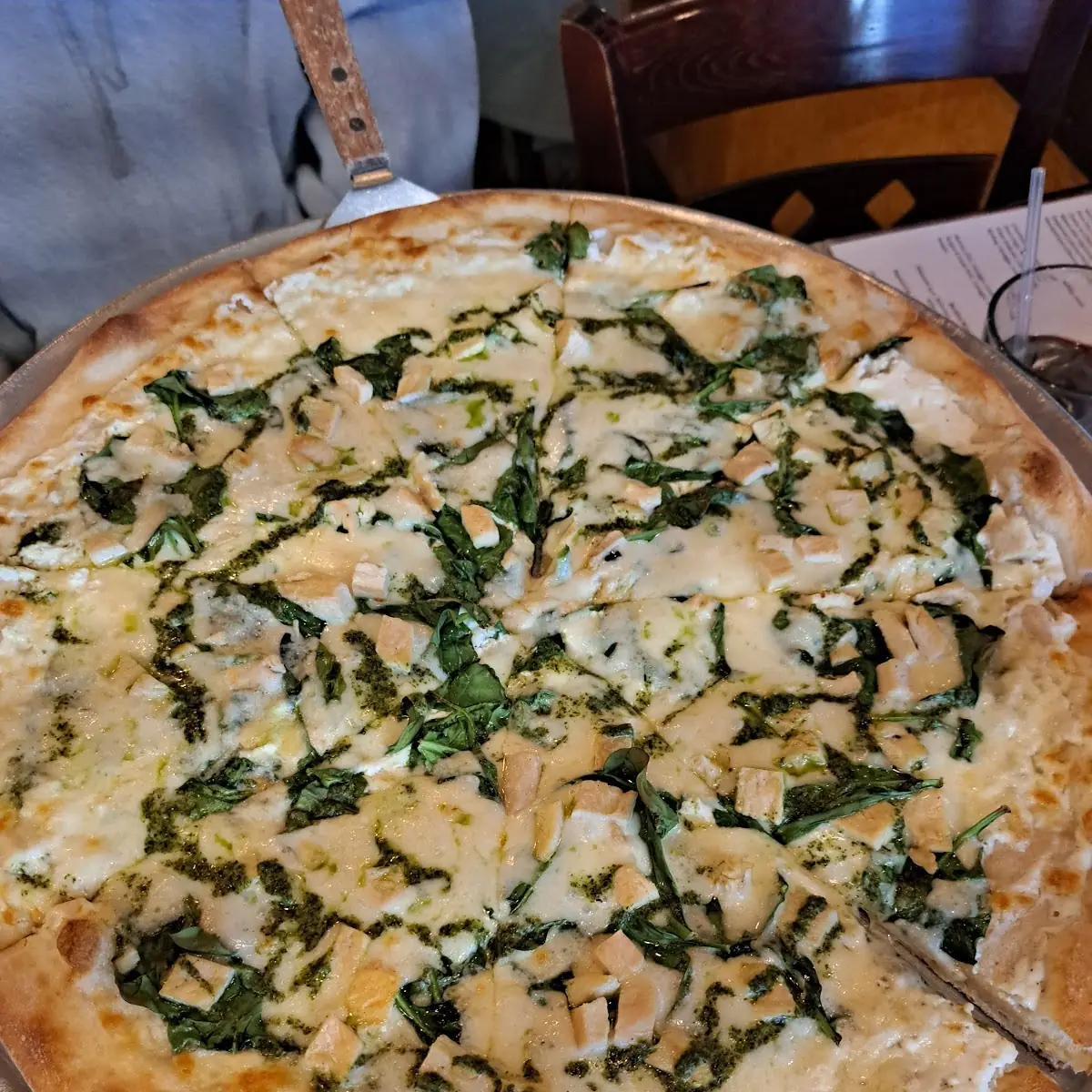 White Pizza with Spinach