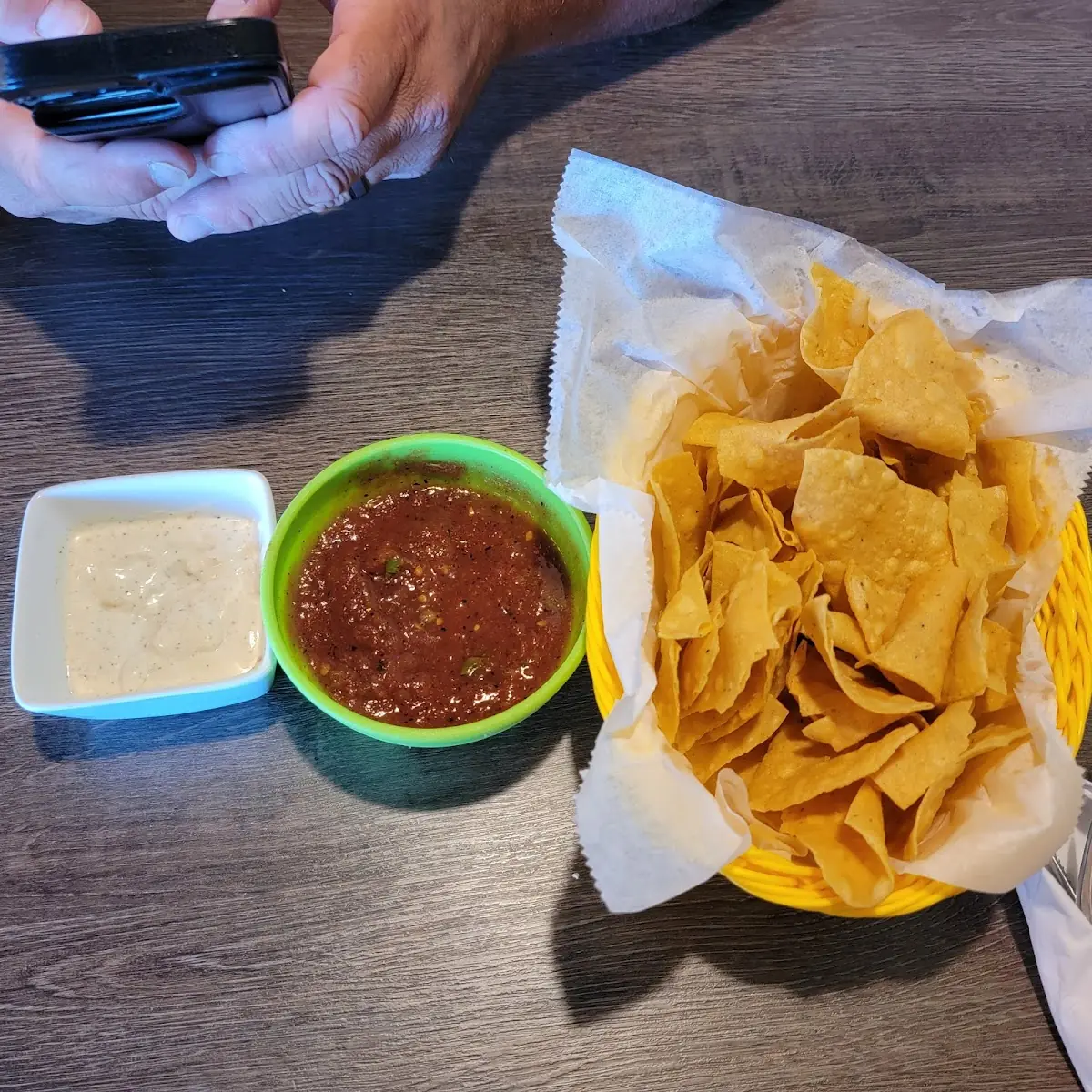 Chips and Salsa with Ranch Dipping Sauce