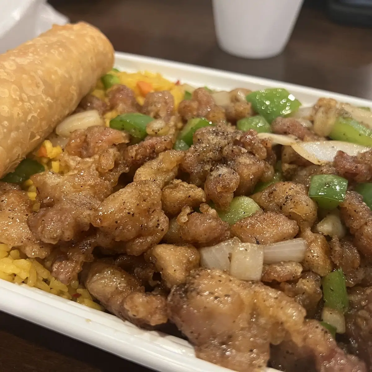Pepper Chicken with Fried Rice