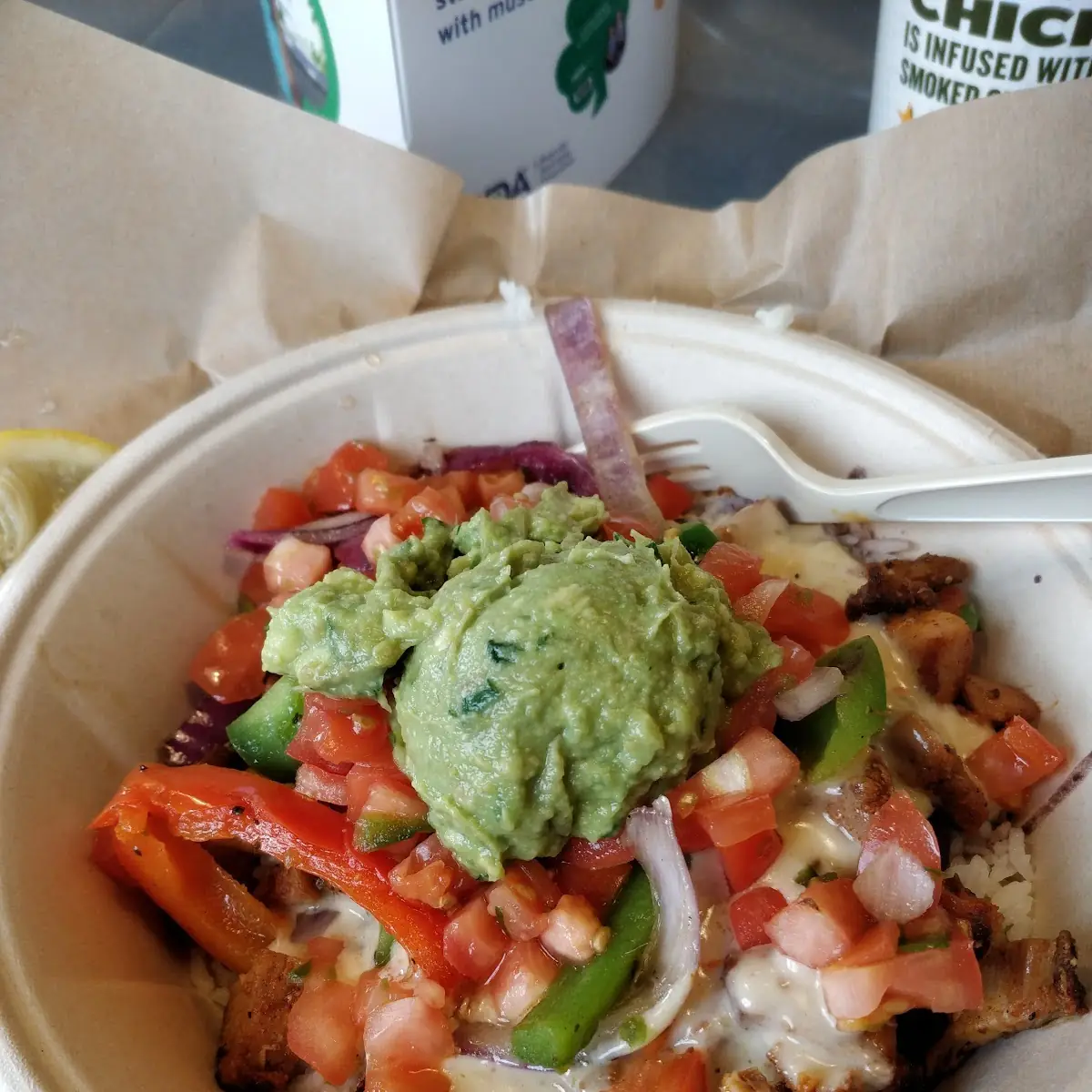 Chicken Rice Black Beans Guacamole