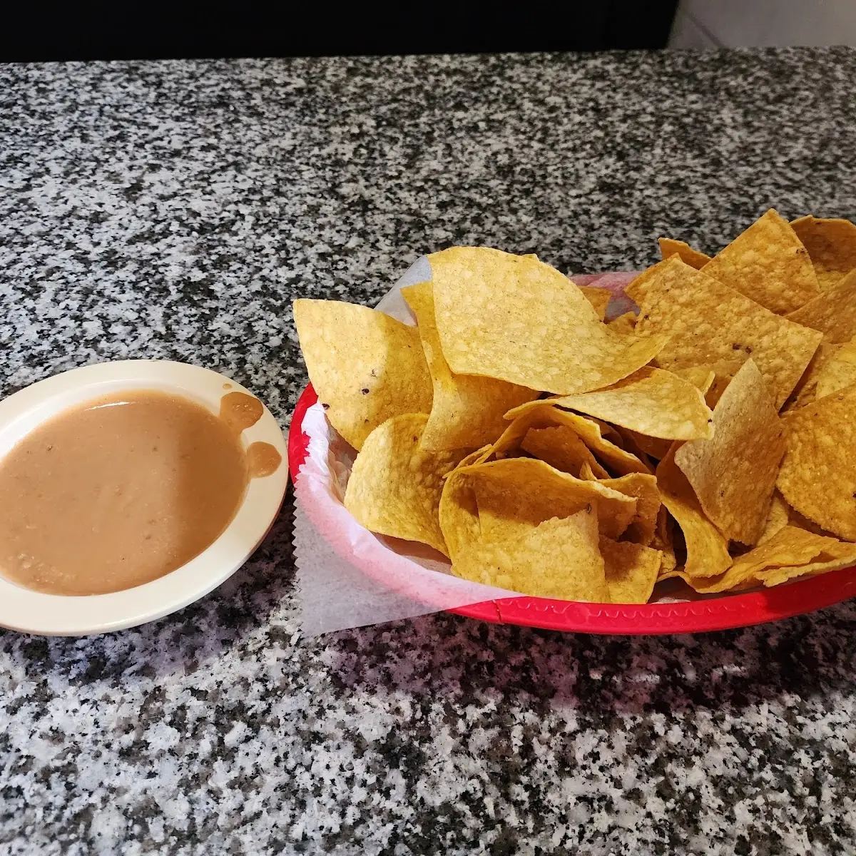 Chips and Bean Dipping Sauce