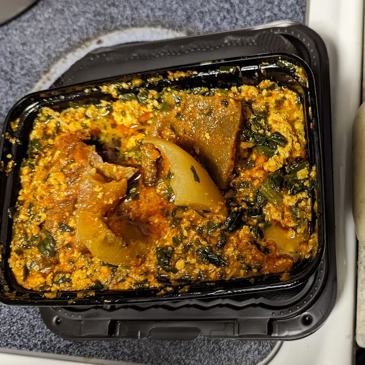 Efo Riro with Pounded Yams
