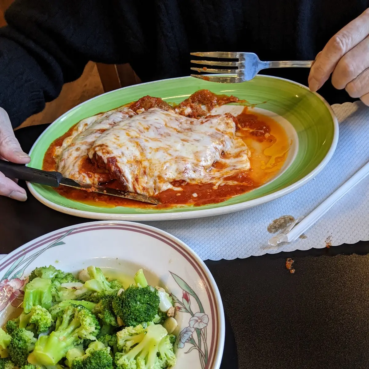 Veal Parmesan and Broccoli