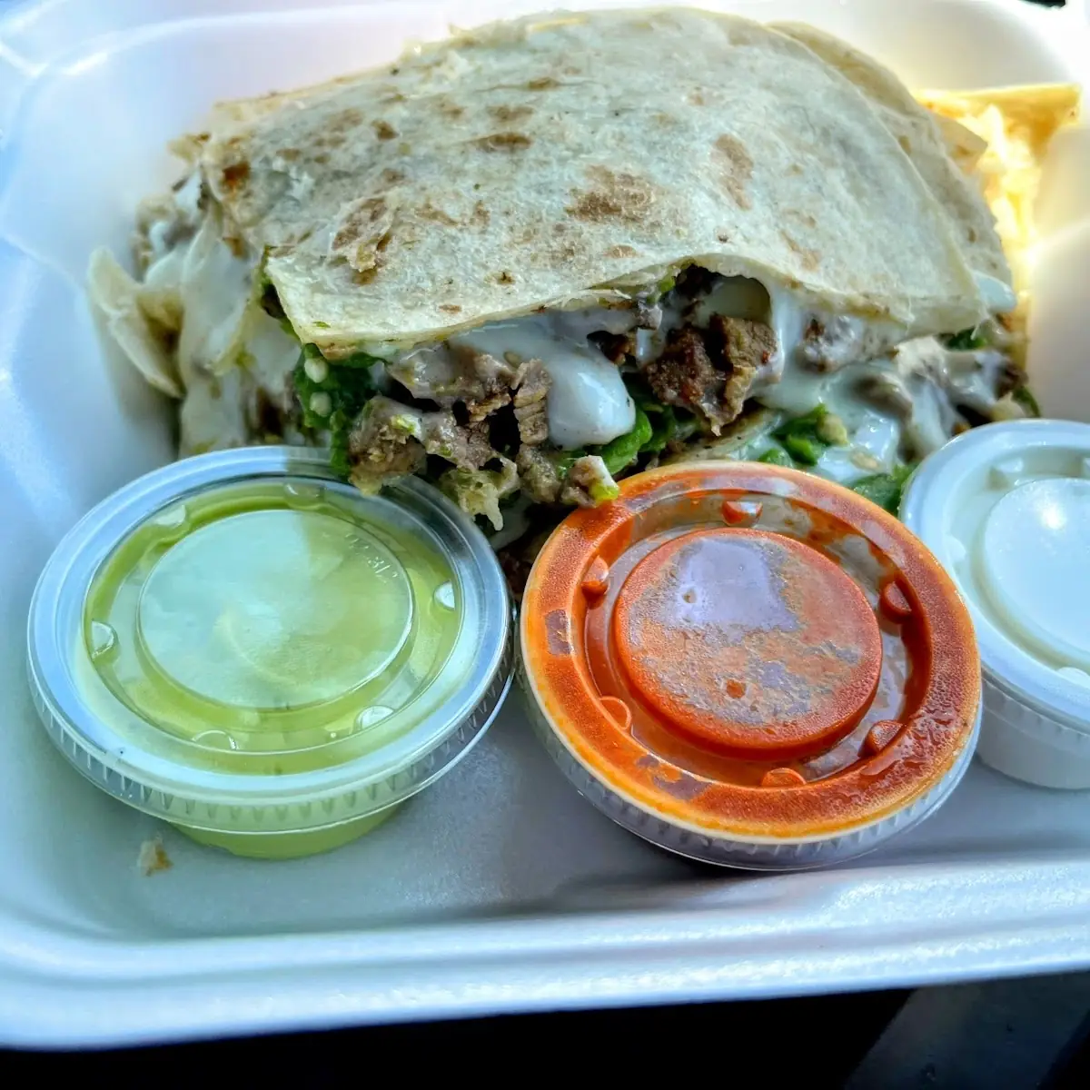 Steak Quesadilla with Double Green