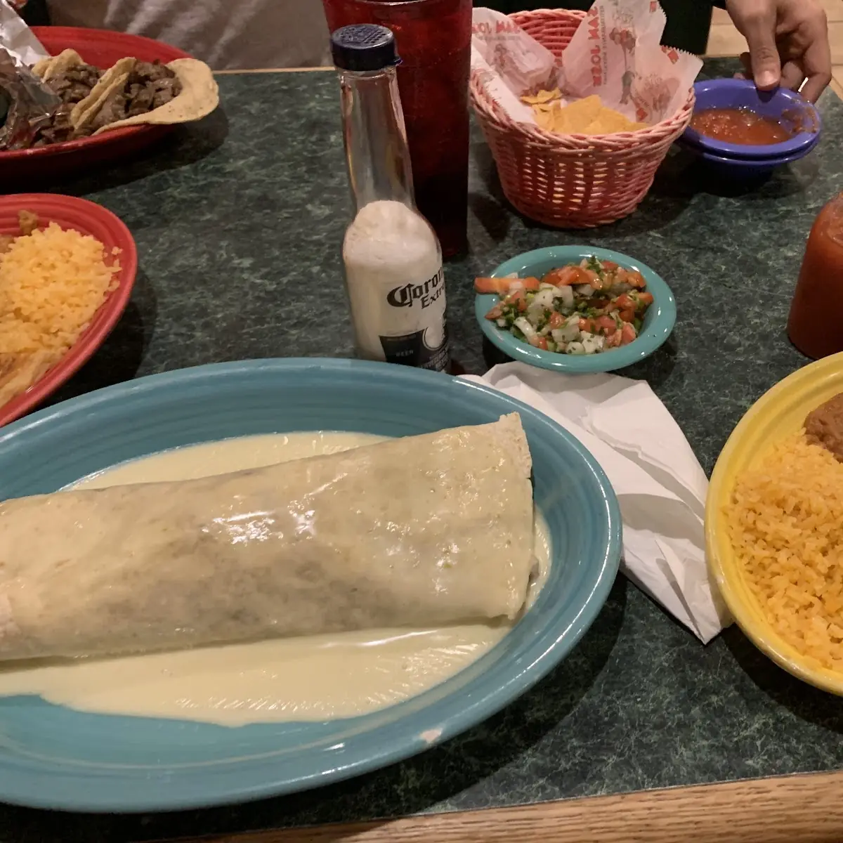 Mexican Rice and Refried Beans on the Side