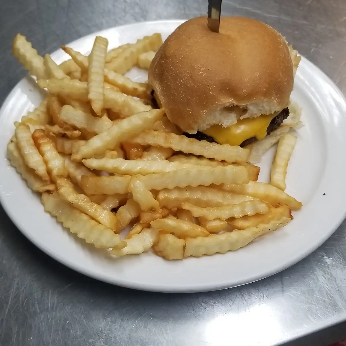 Cheese Burger and French Fries