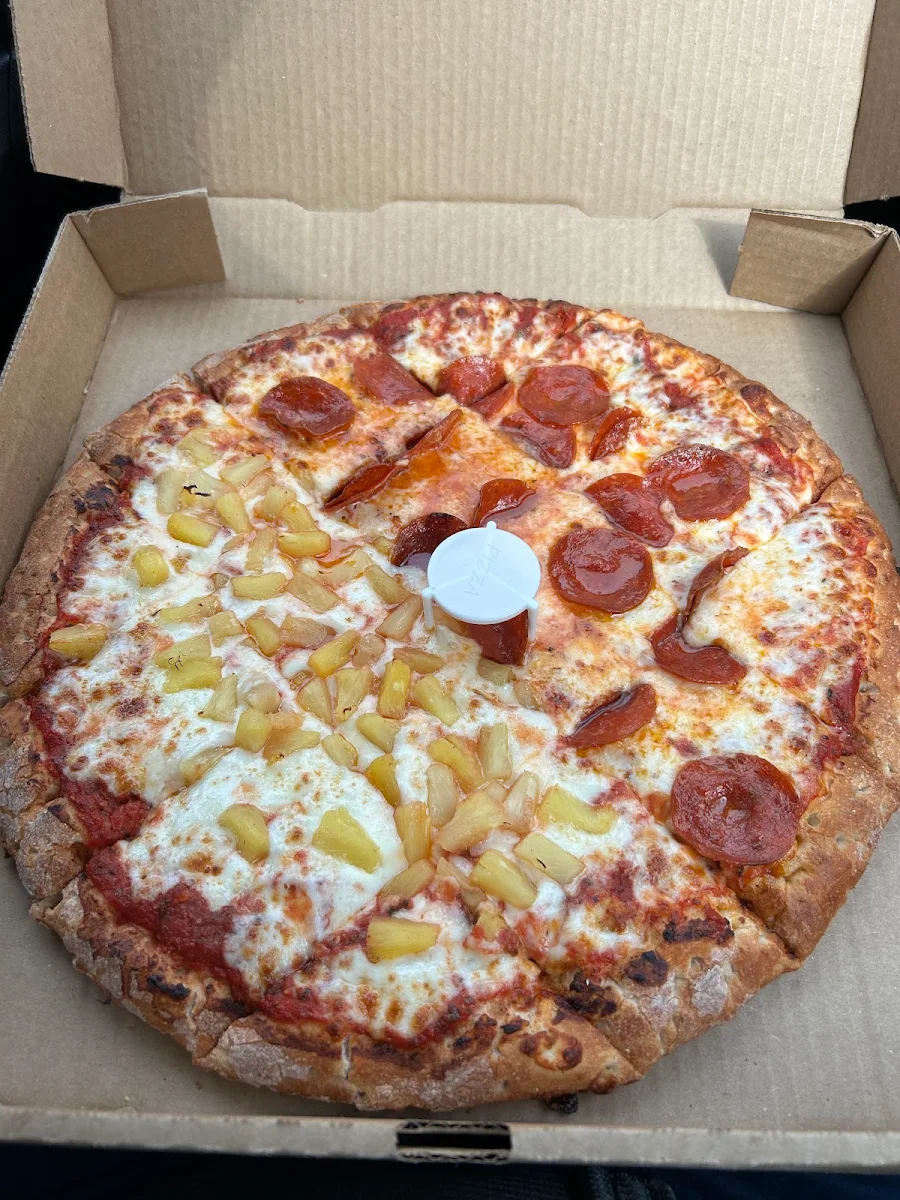 Half Pineapple Half Pepperoni Pizza