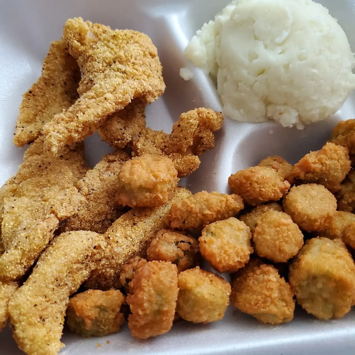 Okra and Mashed Potatoes