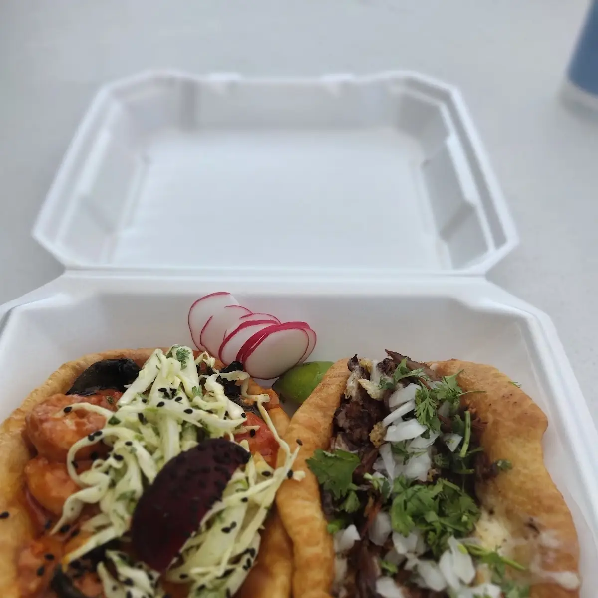 Chilaco and Carne Asada on Indian Fry Bread