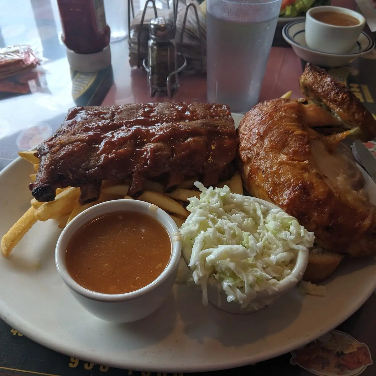 Pork Ribs and Half Chicken Combo, Cornwall Bar B Q Restaurant