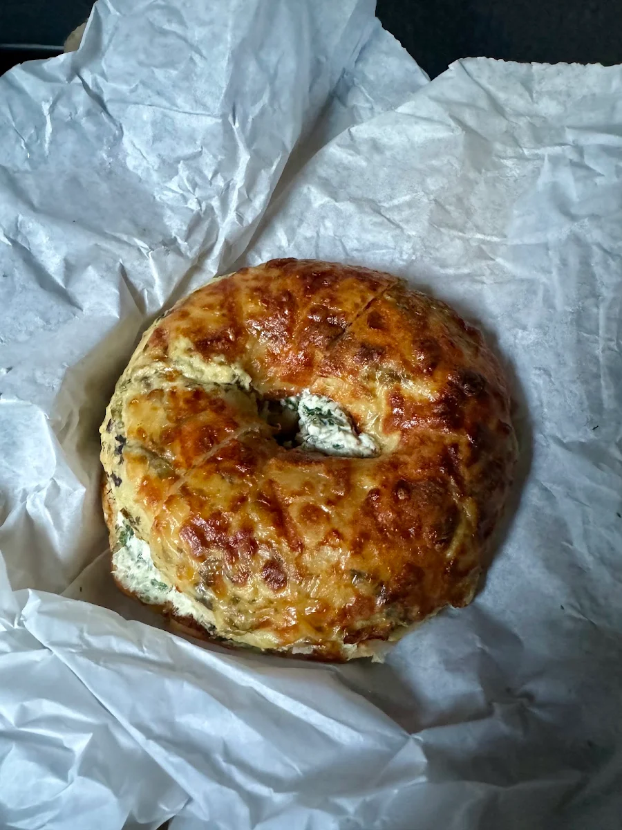 Spinach Artichoke Bagel with Spinach Dill Cream Cheese