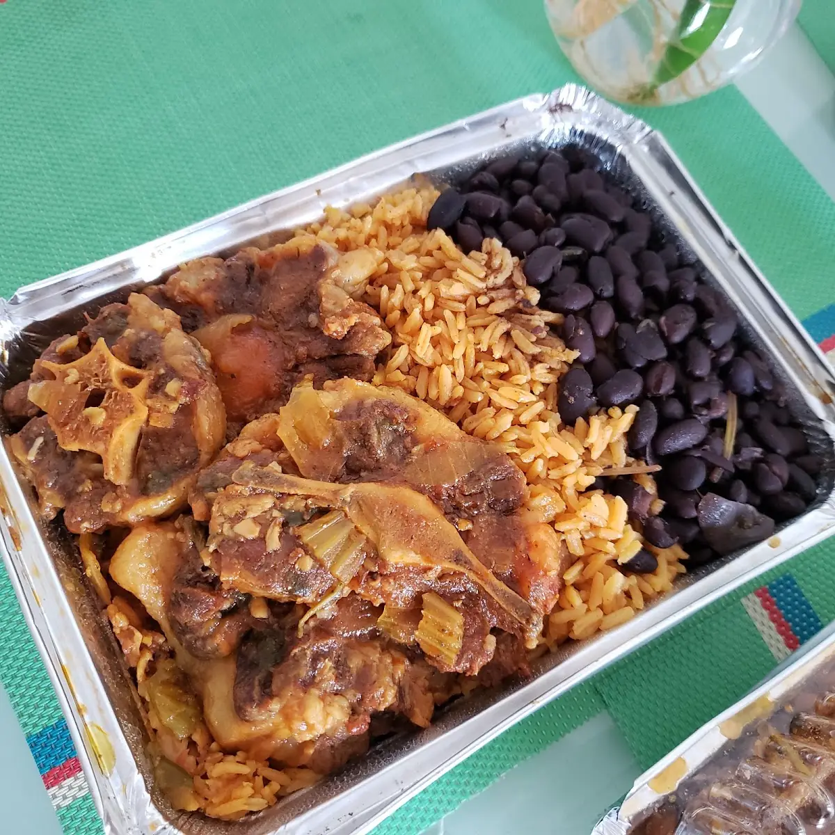 Oxtail with Yellow Rice and Black Beans