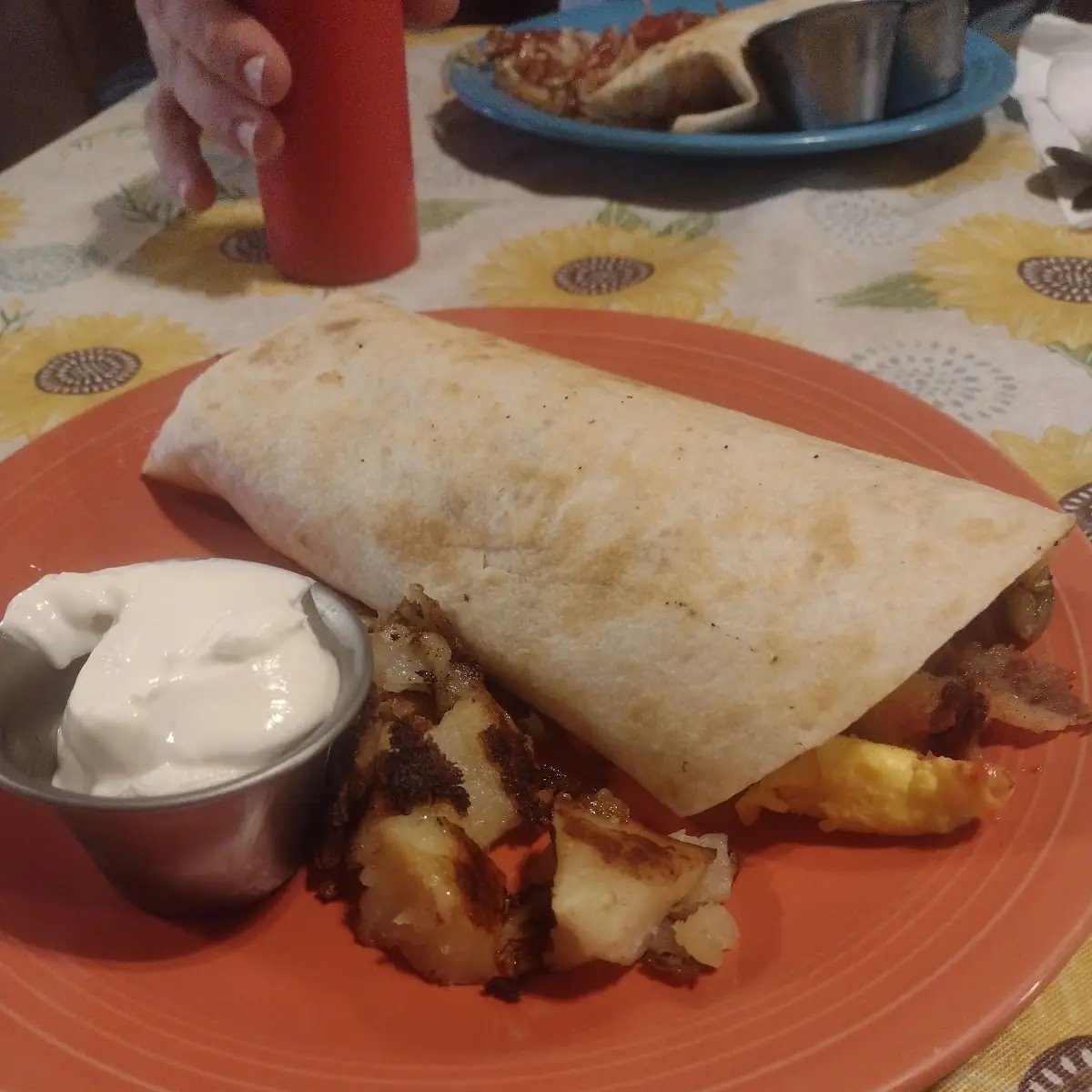 Breakfast Burrito w Potatoes Inside