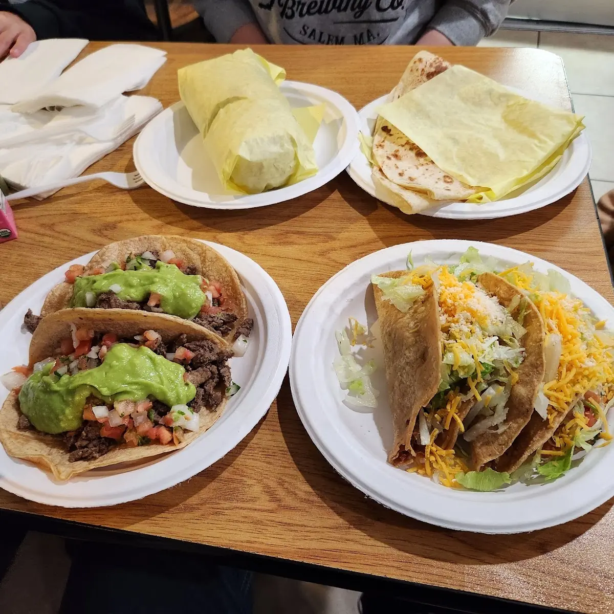 2 Asada Tacos and 2 Hard Shell Shredded Beef Tacos