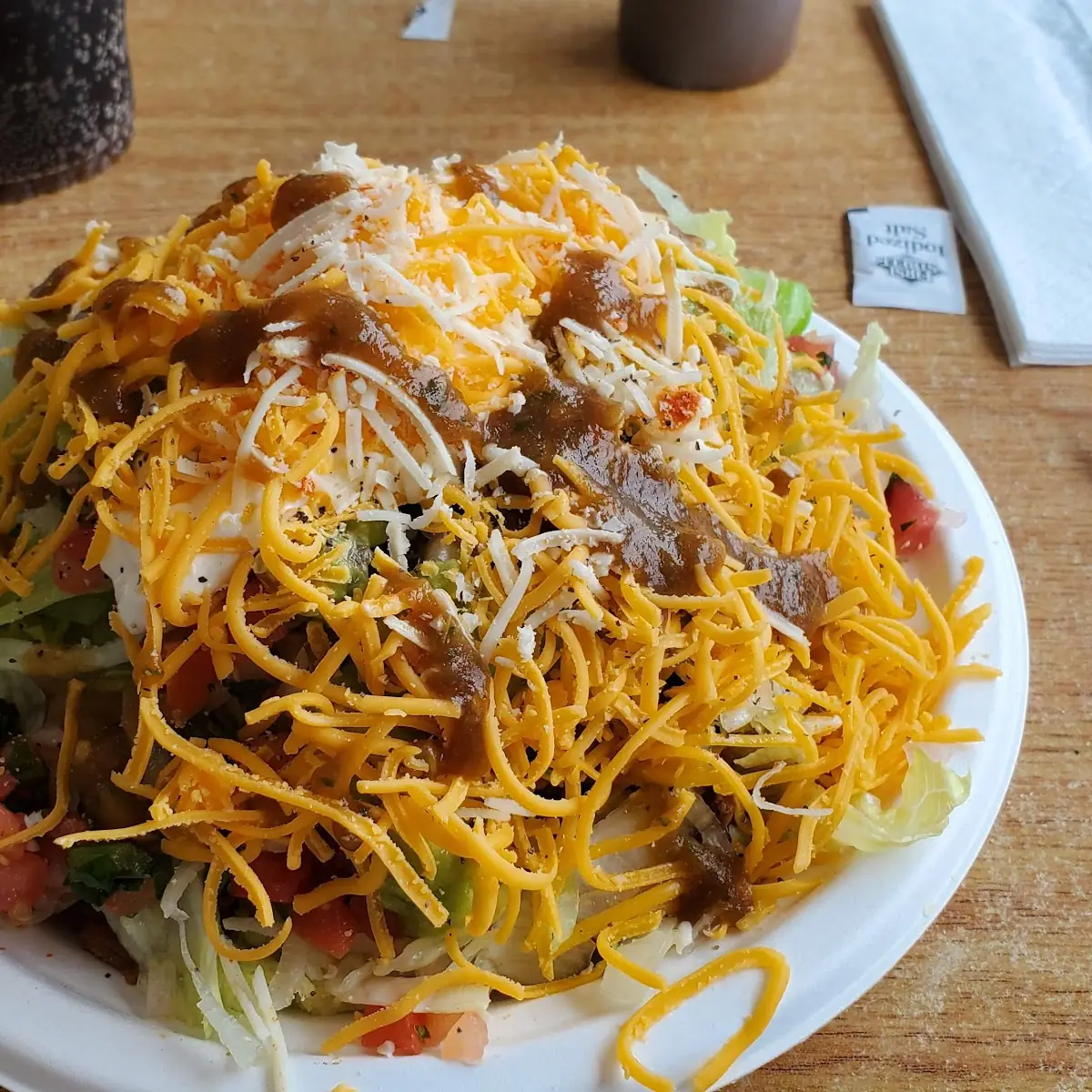 Two Chicken Tacos and a Beef Flying Saucer