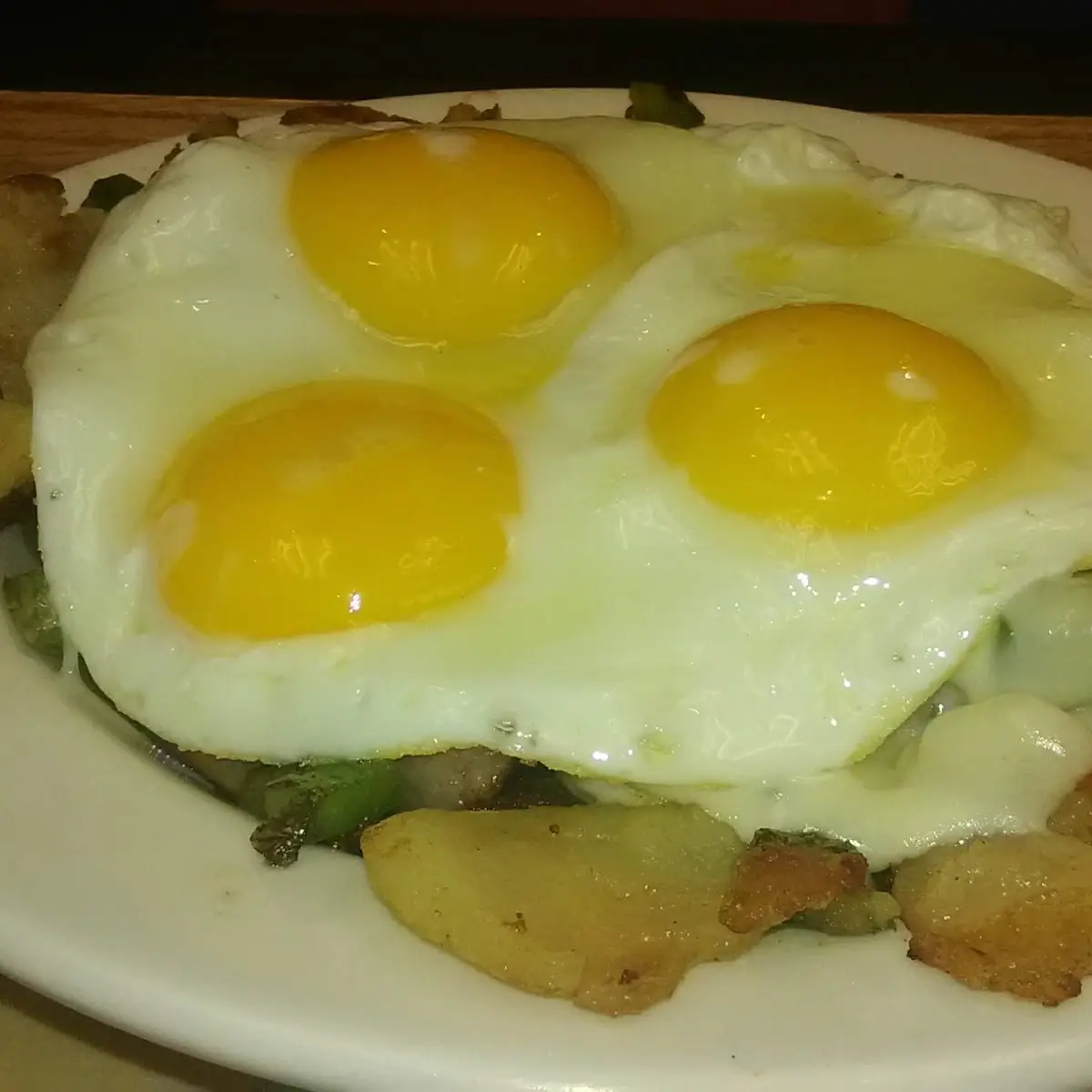 Skillet with 3 Eggs Any Style