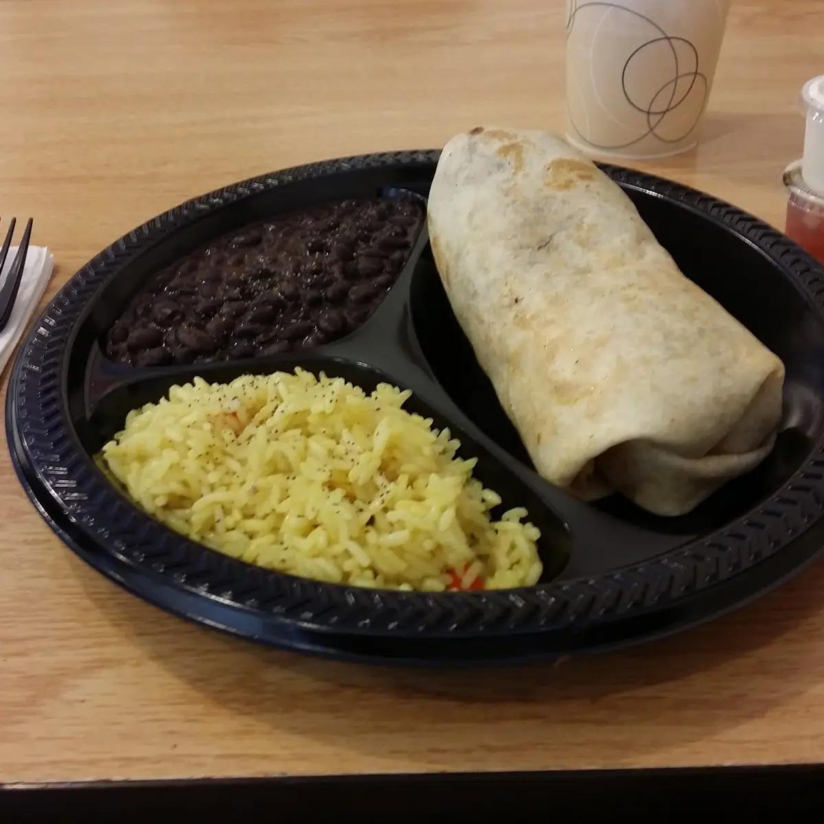Black and Refried Beans Burrito