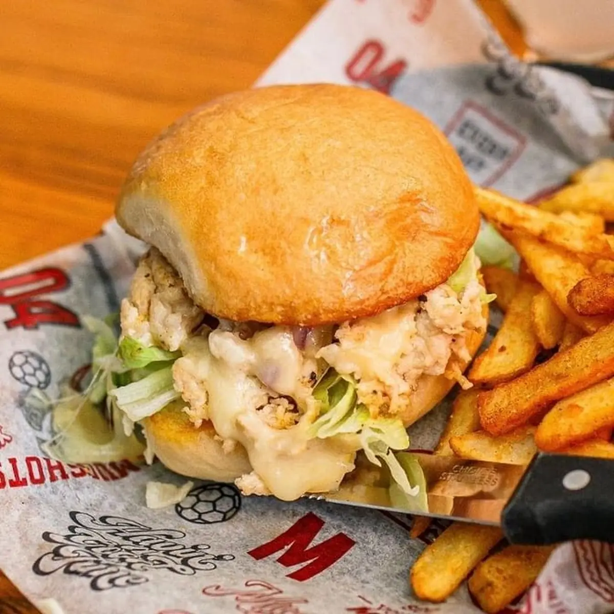 Burger with Beer Battered Fries