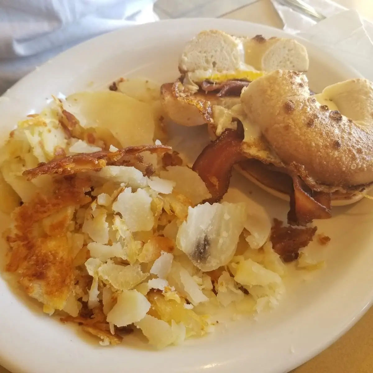 Bagel Bacon Egg and Cheese Breakfast Sandwich