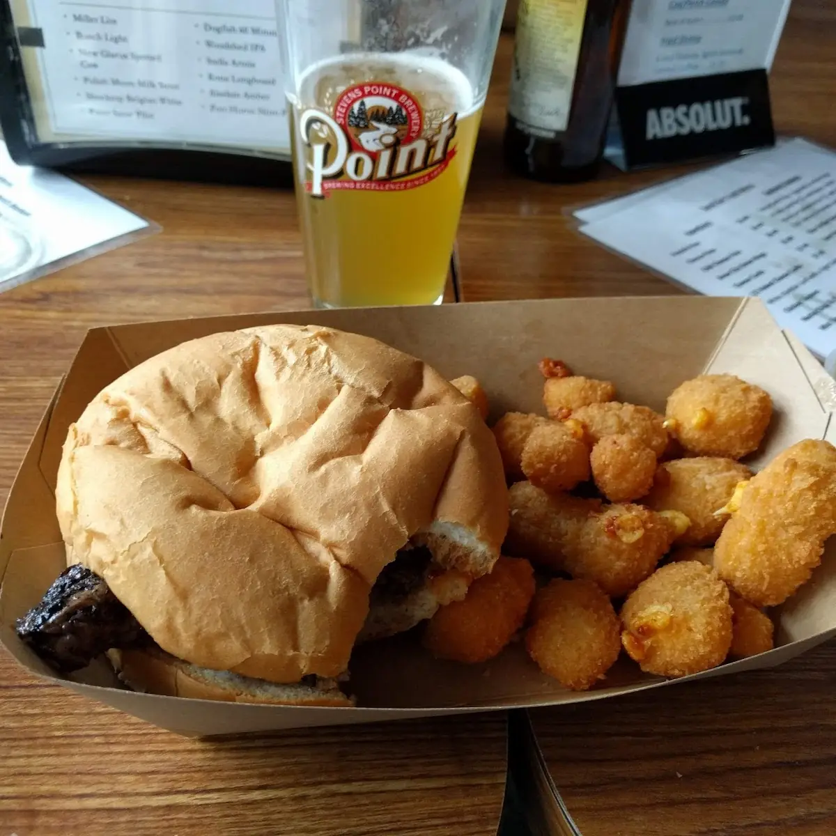 Steak Sandwich and Cheese Curds