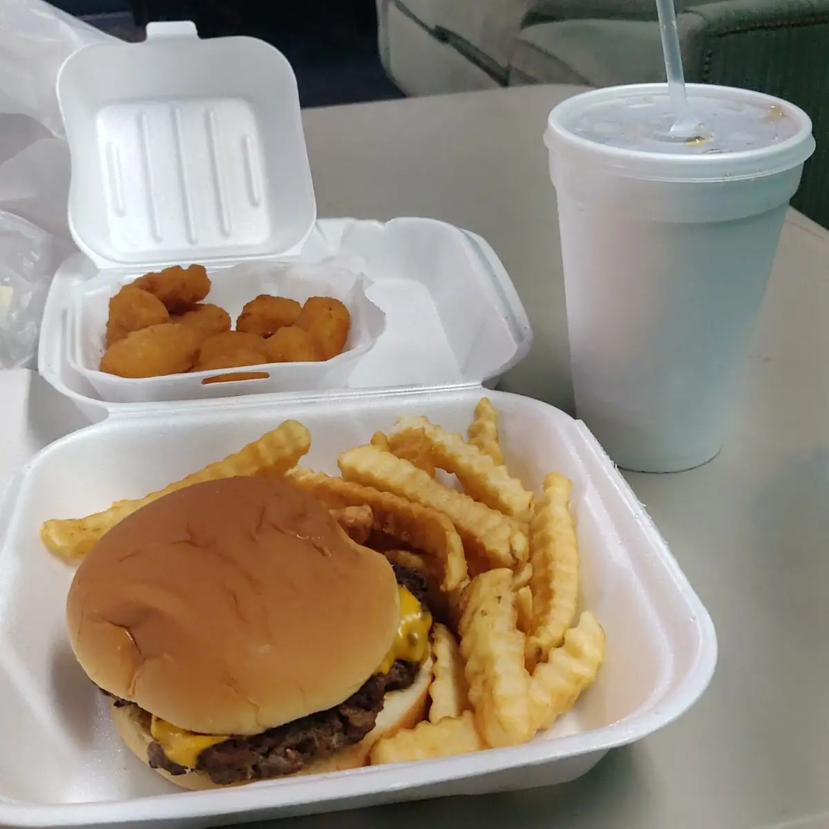 Cheese Burger and Fries