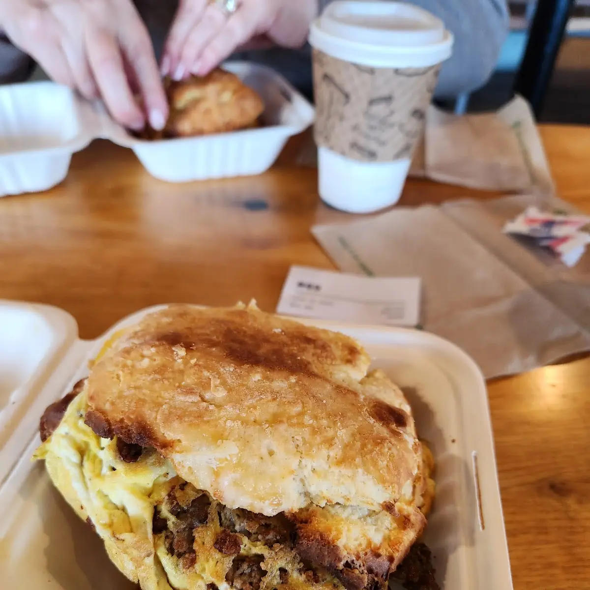 Egg and Sausage Biscuit