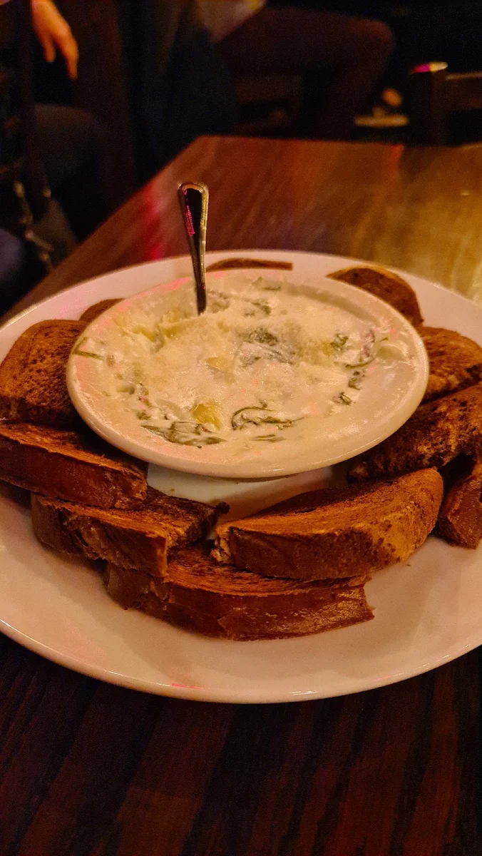 Artichoke Spinach Dip with Rye Bread