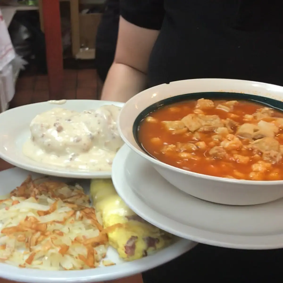 Cheese Omelette Biscuits and Gravy