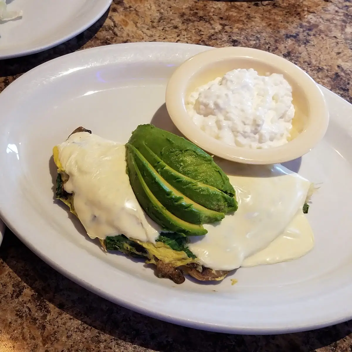 Spinach and Mushroom Omelette with Avocado