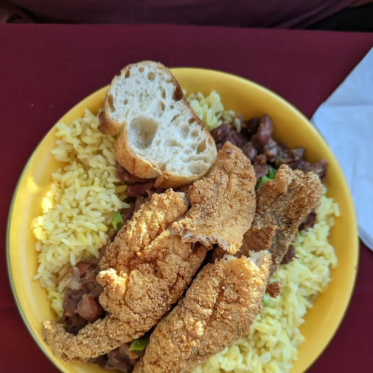 Red Beans and Rice with Fried Catfish