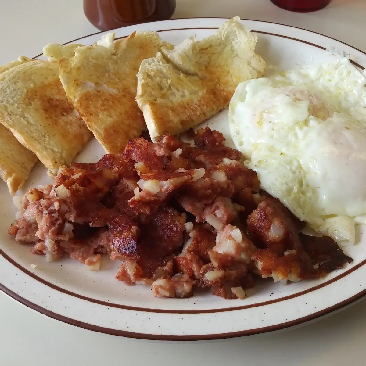 2 Eggs Corned Beef Hash and Toast