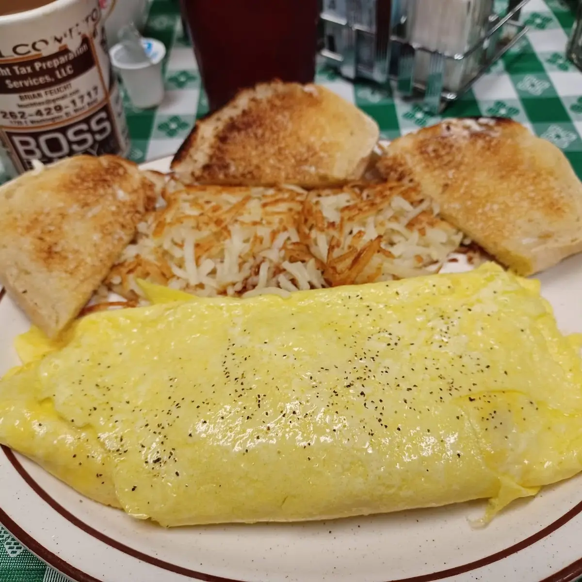 Ham and Cheese Omelet with Hashbrowns
