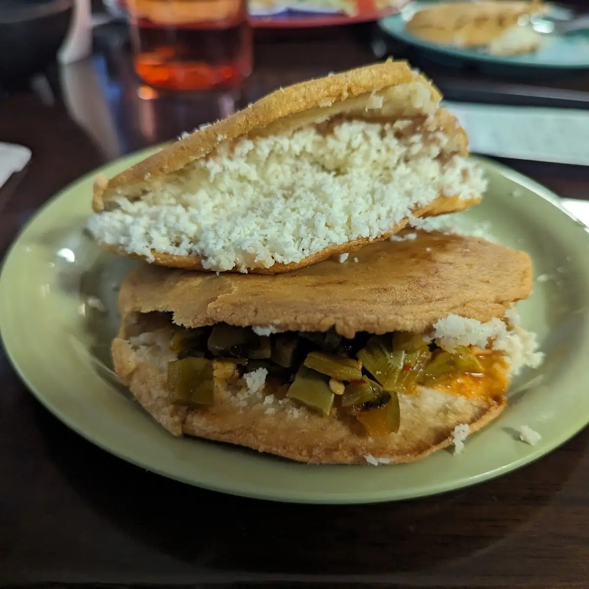 Beans and Cheese Gordita and a Nopales Cactus Gordita