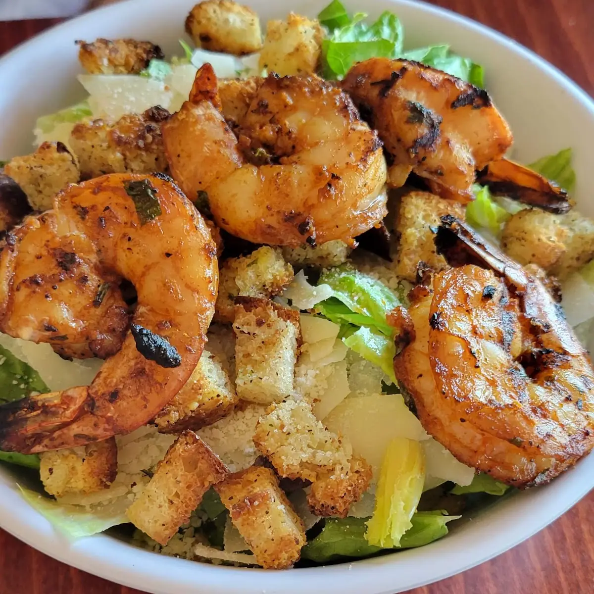 Small Caesar Salad with Grilled Shrimp