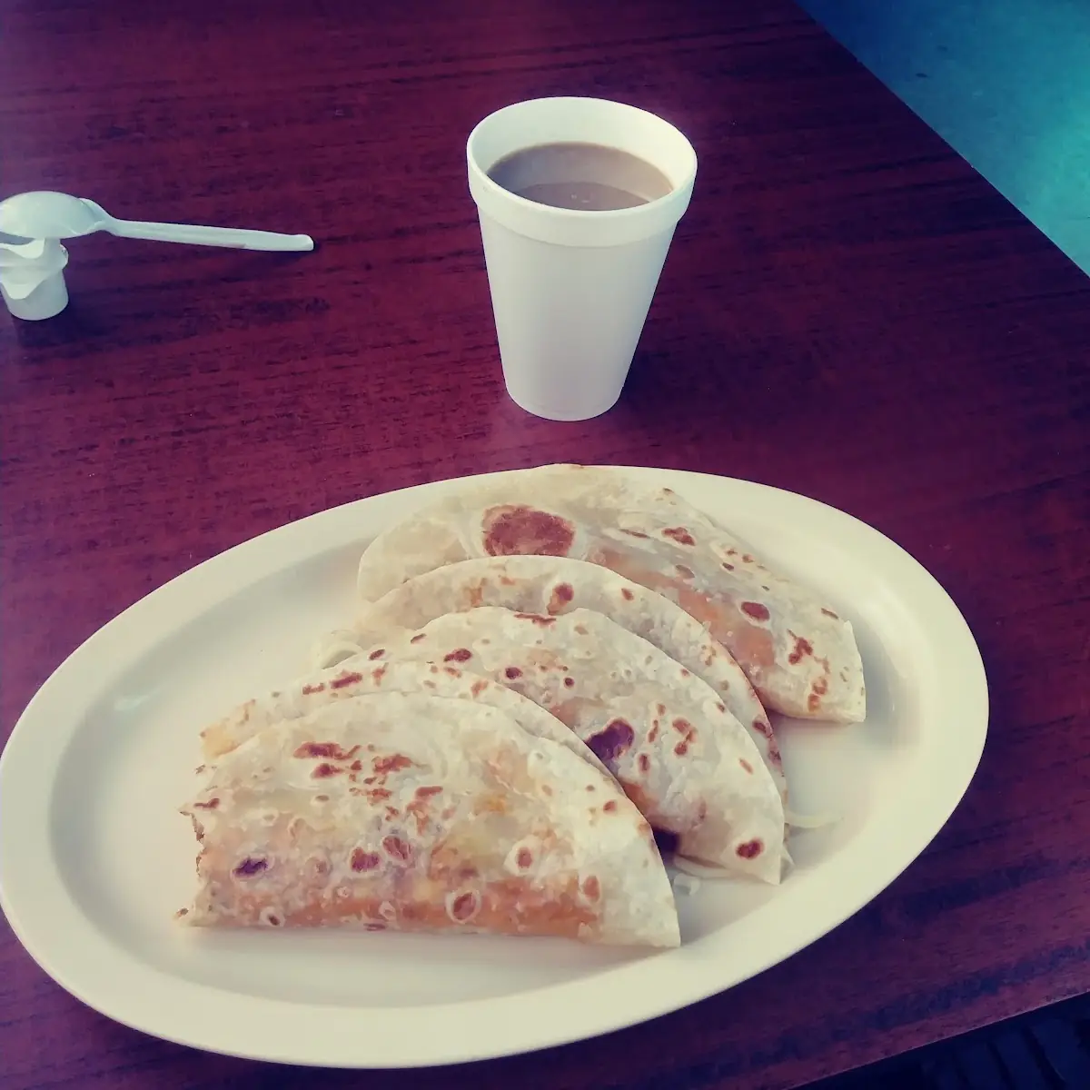 Chorizo Con Huevos E Queso on Flour Tortilla