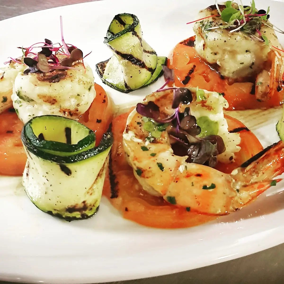Gamberi E Zucchine Grigliate