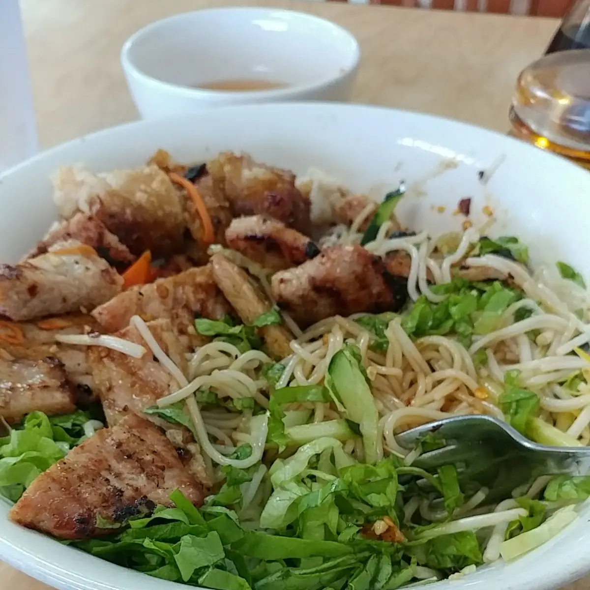 Vermicelli with Fried Spring Rolls and Grilled Pork