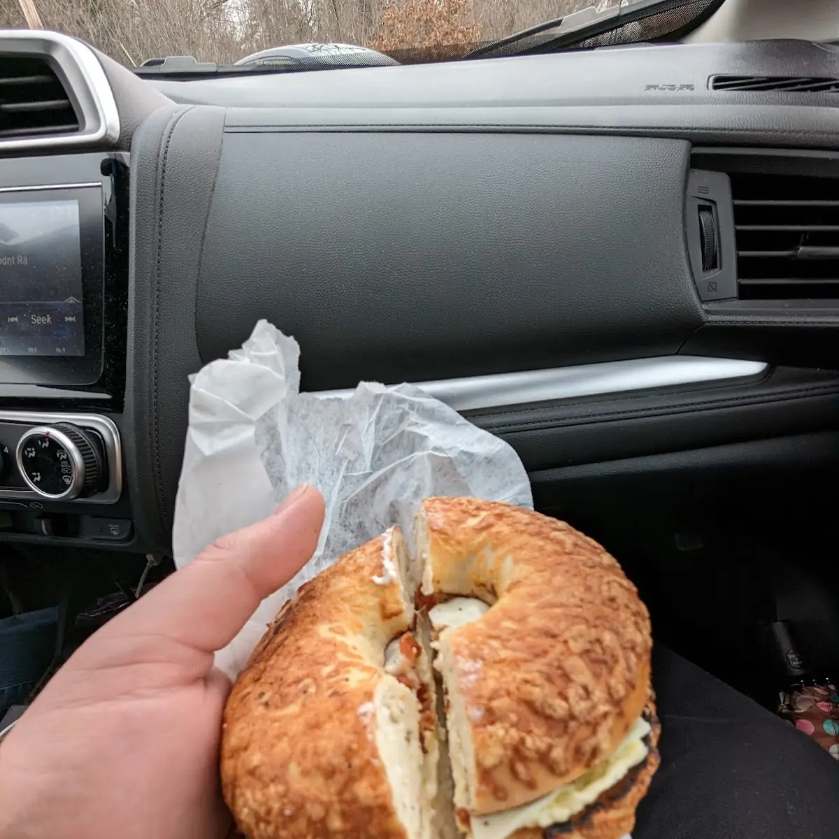 Bacon Egg and Cheese on an Asiago Bagel