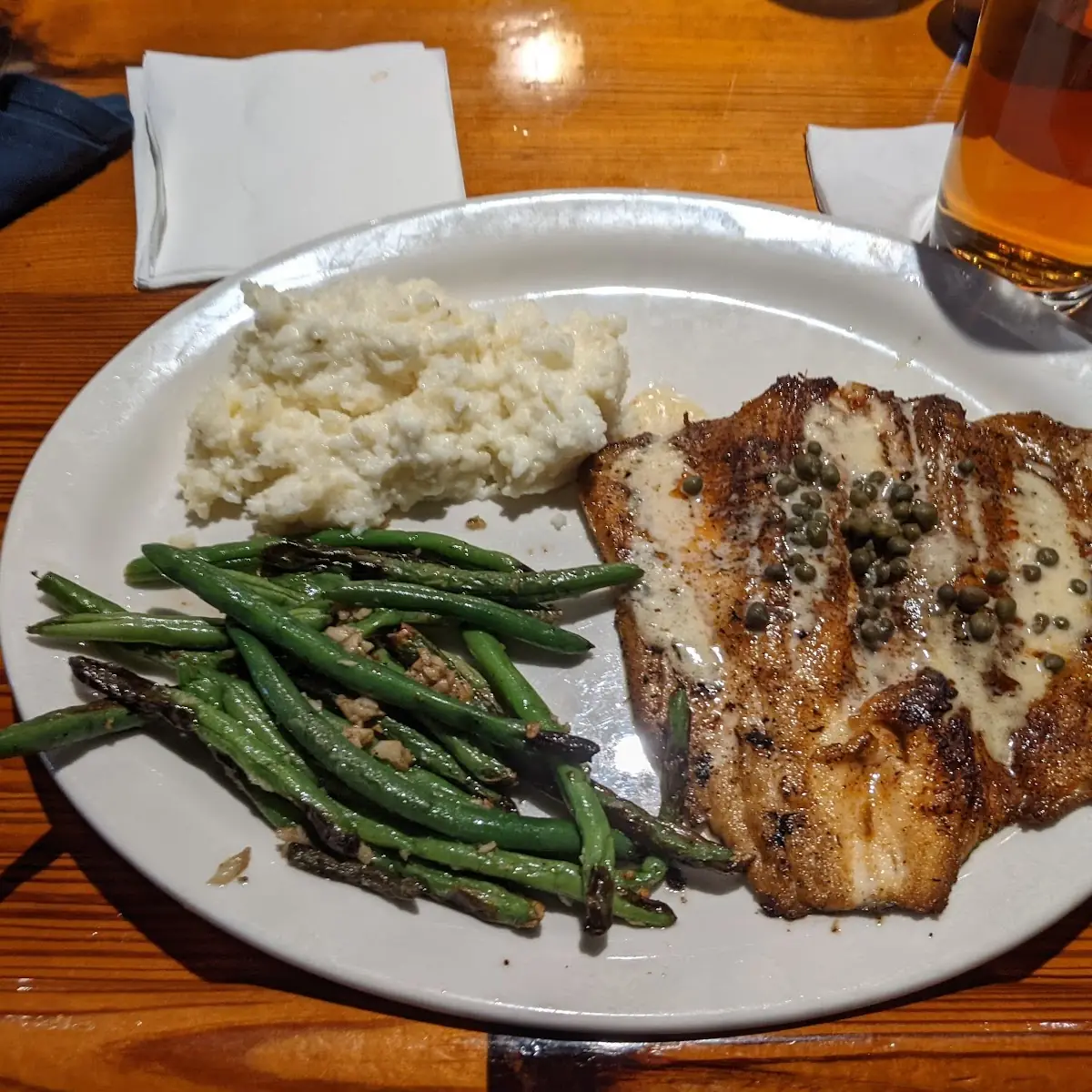 Trout Mashed Potatoes and Mixed Vegetables