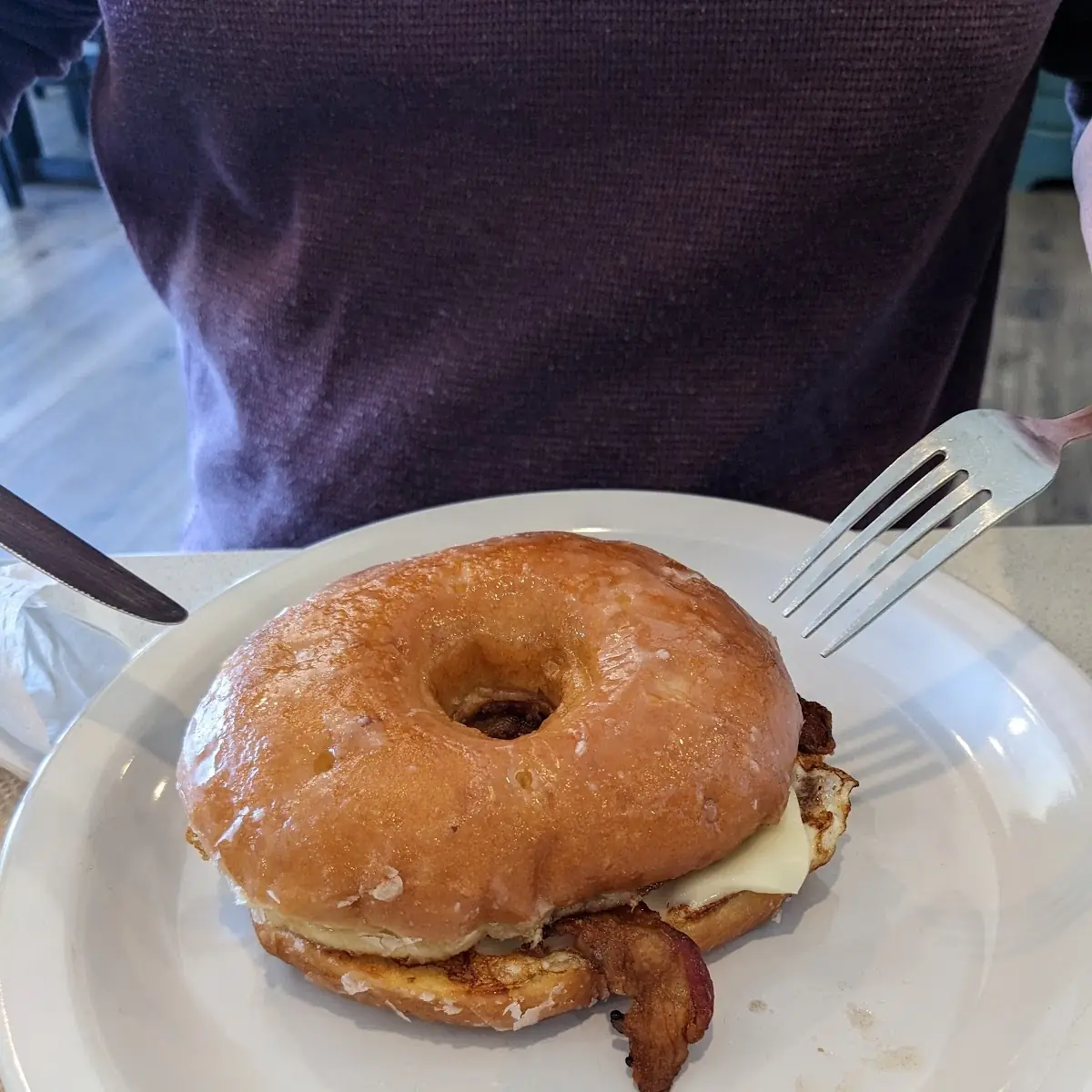 Glazed Doughnut Breakfast Sandwich